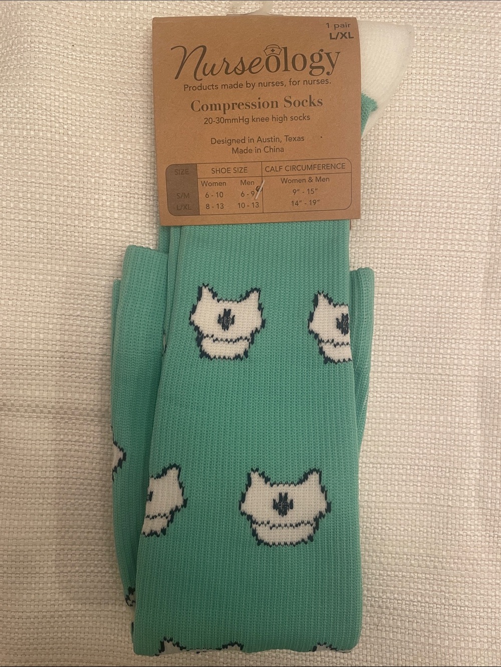 Nursing Caps by Nurseology knee-high Compression Socks 20-30 mmHg size L/XL New